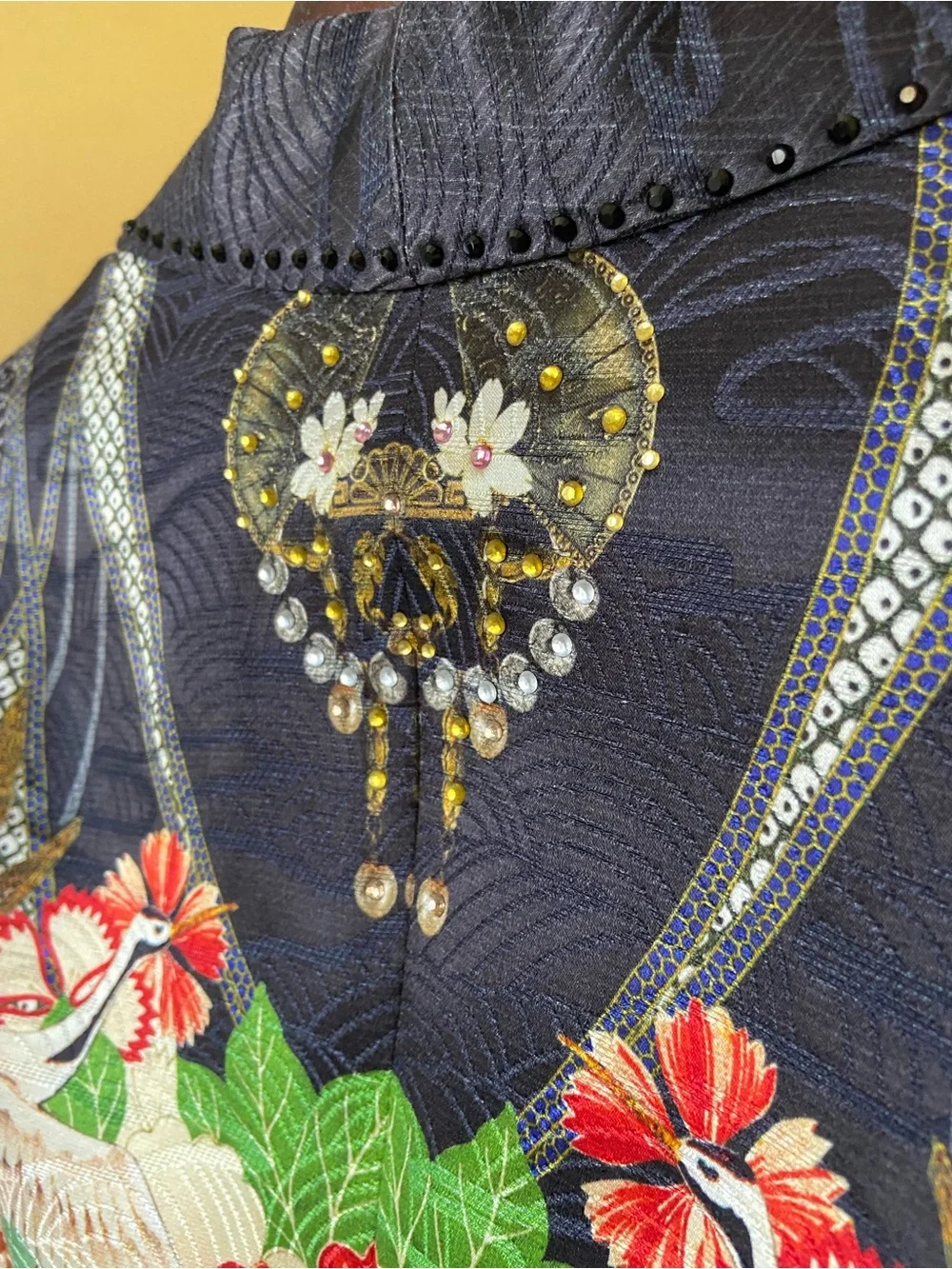 Camilla Navy blue Japanese Patterned Kimono Lined Jacket size S - Picture 7 of 17